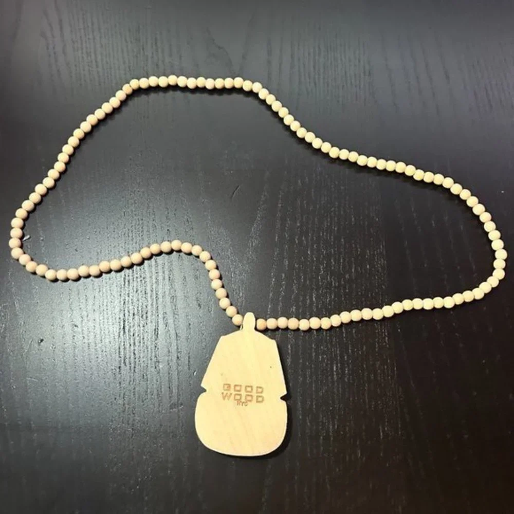 GoodWood NYC Pharaoh Necklace Wooden Pendant Wooden Beaded - Picture 3 of 4